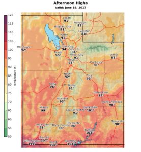 Monday's highs, National Weather Service