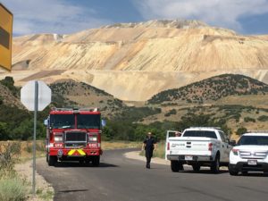 Unified Fire and Police respond to a deadly plane crash in Butterfield Canyon, Utah, July 13, 2017. 