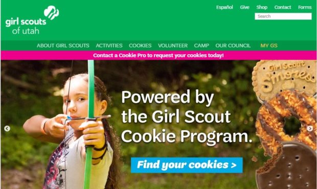 Snapshot of the Utah Girls Scout website...