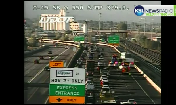 UDOT traffic cameras streamed live on KSLnewsradio.com showed the right shoulder and two right lane...