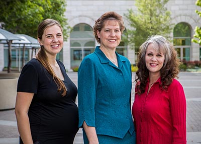 From left: Student Melanie Torres, Professor Jill Crandell, and student Kimberly Brown. 

Photograp...