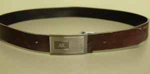 This is the imitation Armani Exchange belt police say was left behind by the person who killed Sherry Black. 