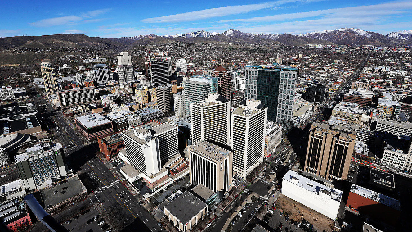 View of Salt Lake City pictured, return Utah is helping get people back into workforce...