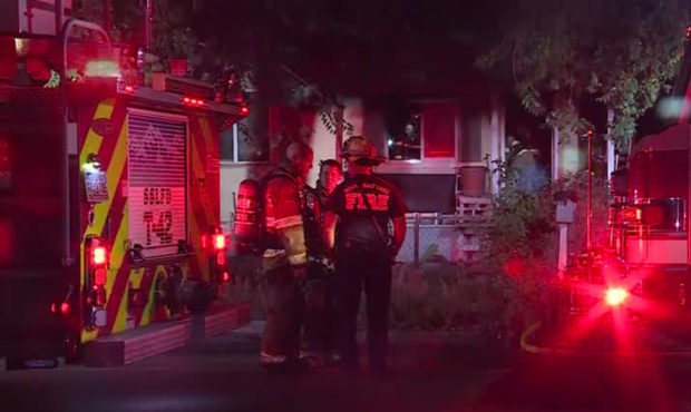 One man was severely burned in a house fire that sent flames shooting out of the home's front windo...