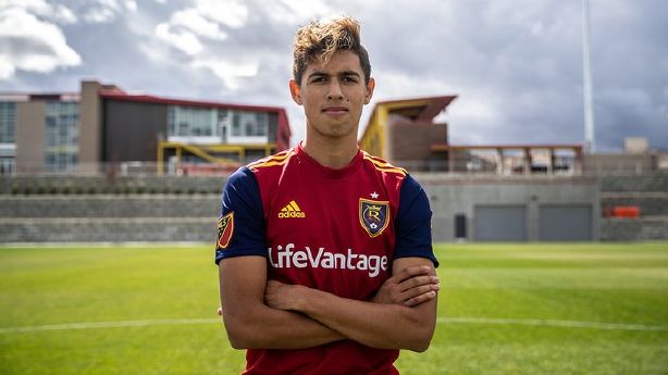 Julian Vazquez in a promotional photo introducing him to the Real Salt Lake team. (Real Salt Lake/Twitter)