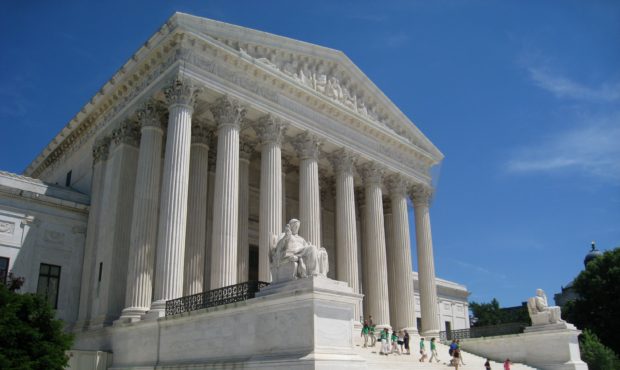 Supreme Court building, Washington, DC, USA. June 2008. (Wikimedia Commons)...