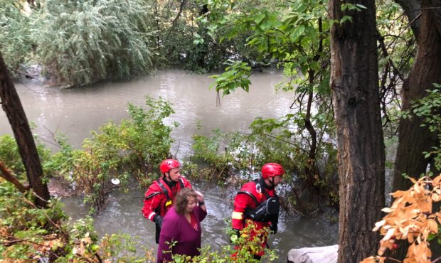 Woman rescued from Jordan River catchment basin after flooding (Salt Lake City Fire)...