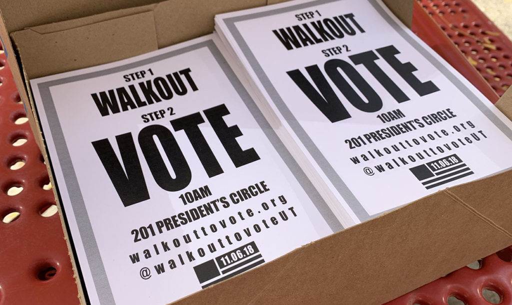 Walkout to Vote Utah pamphlets