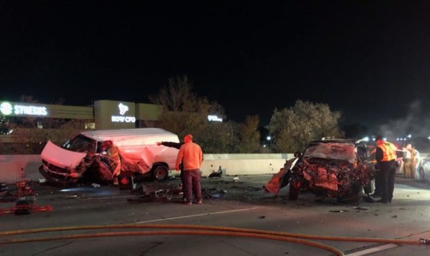 An accident caused by a wrong way driver that left three people injured on the I-15. Nov. 20, 2018....