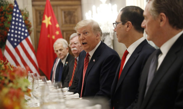 President Donald Trump talks during his bilateral meeting with China's President Xi Jinping, Saturd...