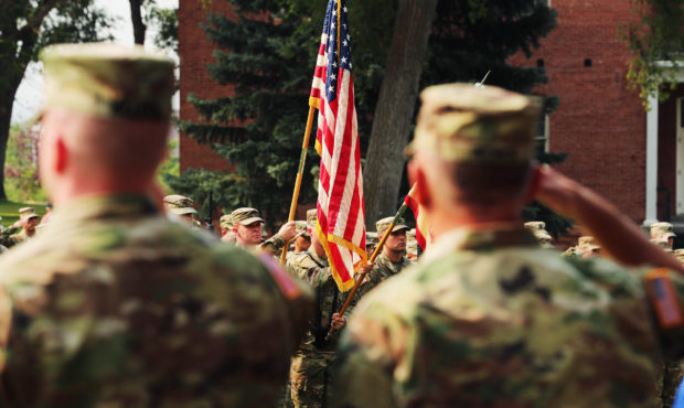 The colors are presented as members of the 191st Combat Sustainment Support Battalion take part in ...