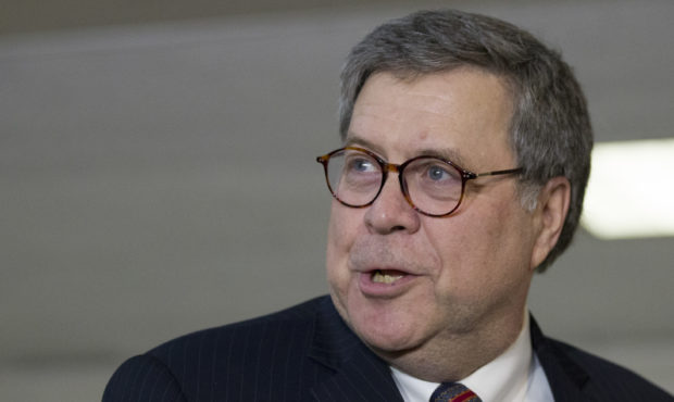 Attorney General nominee William Barr departs after a meeting with Sen. John Cornyn, R-Texas, on Ca...