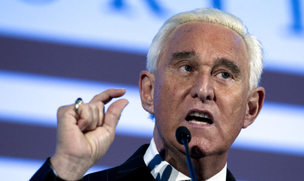 FILE - In this Dec. 6, 2018, file photo, Roger Stone speaks at the American Priority Conference in ...