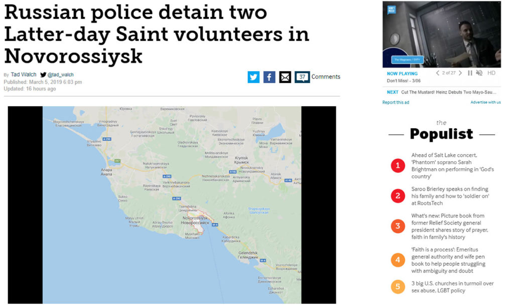 Deseret News on detained volunteers
