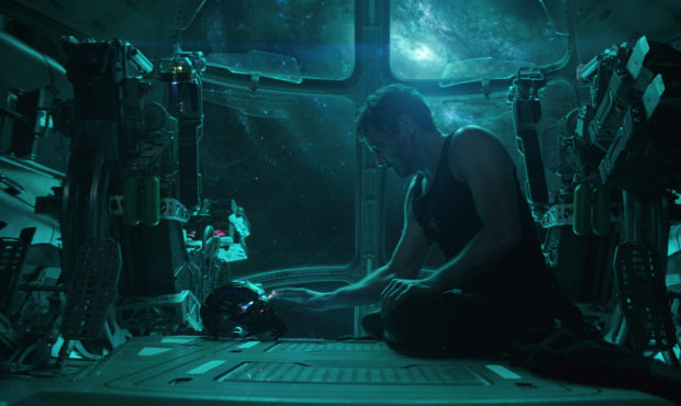 This image released by Disney shows Robert Downey Jr. in a scene from “Avengers: Endgame.” (Dis...