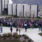 Students protest BYU's Honor Code Office policies on Friday, April 12, 2019. Photos: Dan Bammes 