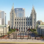 Rendering of the north side entry into Temple Square.  © 2019 BY INTELLECTUAL RESERVE, INC. ALL RIGHTS RESERVED.