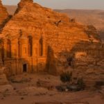 Explore the perfectly preserved ancient Nabatean city of Petra on camel back or strap on your walking boots and hike around its walkways. This is a sunset view of Ad Deir (The Monastery).