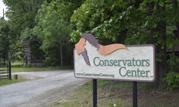 In this May 4, 2019 photo, the entrance to The Conservators Center in Burlington, N.C., is open for...