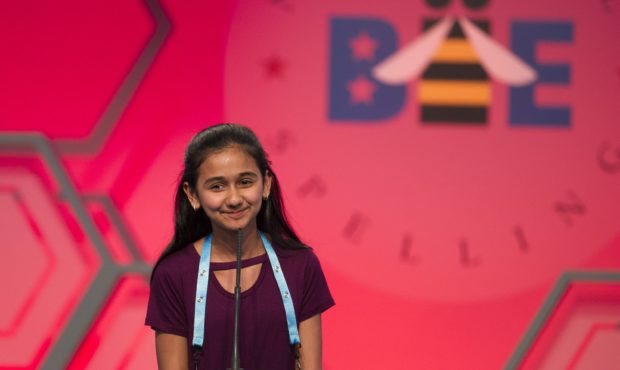 FILE - In this May 31, 2018 file photo, Naysa Modi, 12, from Frisco, Texas, spells her word incorre...