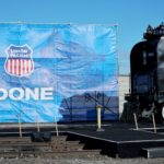 Union Pacific encouraged the crowd to use the hashtag #Done for any photos and video shared on social media. In 1869, the telegraphed word "Done" signified the completion of the transcontinental railroad. Photo: Colby Walker, KSL Newsradio 