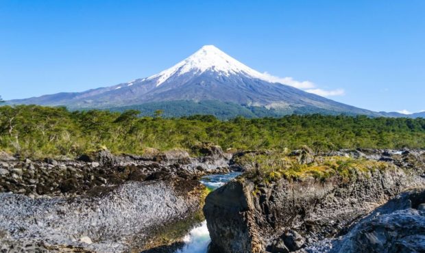 The Osorno volcano in Chile is seen here. A team of scientists in Chile say they've found a human f...