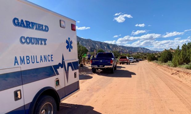Authorities responded to a personal locator beacon at Box Death Hollow near Escalante in Garfield C...