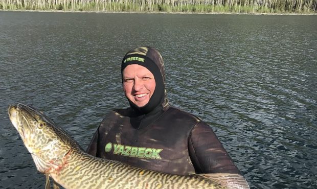 In this June 13, 2019 photo provided by Richelle Hansen shows 39-year-old Jacob Hansen with his rec...