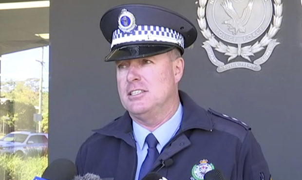 In this image made from video, New South Wales state police Acting Inspector Darren Williams speaks...