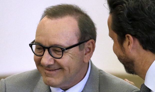 FILE - In this June 3, 2019 file photo, actor Kevin Spacey listens to attorney Alan Jackson during ...
