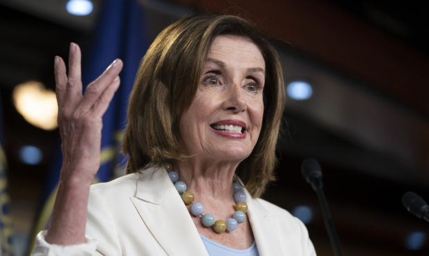 Speaker of the House Nancy Pelosi, D-Calif., holds a news conference on Capitol Hill in Washington,...