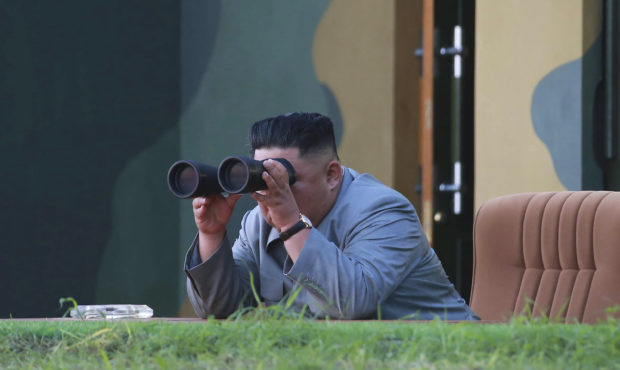 In this Thursday, July 25, 2019, photo provided on Friday, July 26, 2019, by the North Korean gover...
