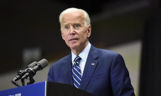 Democratic presidential candidate and former vice president Joe Biden speaks at a campaign event in...