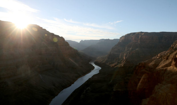 PEACH SPRINGS, ARIZONA - JANUARY 10:  The Colorado River winds its way along the West Rim of the Gr...