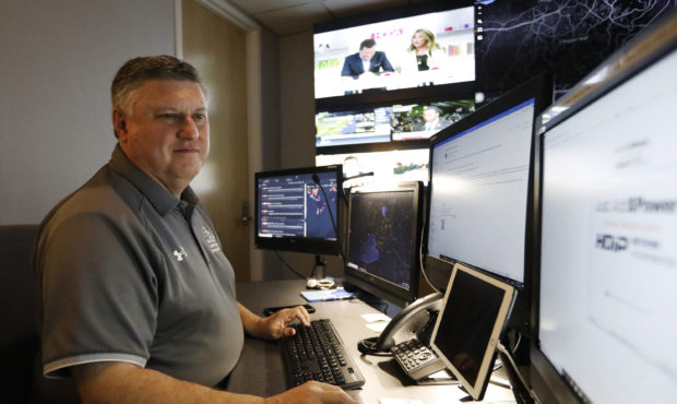 In this July 30, 2019, photo, Paul Hildreth, emergency operations coordinator for the Fulton County...
