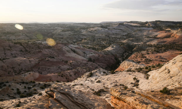 FILE - This July 9, 2017 file photo, shows a view of Grand Staircase-Escalante National Monument in...