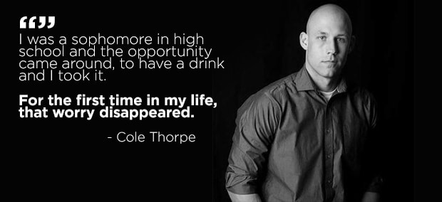 Cole Thorpe details his alcohol addiction