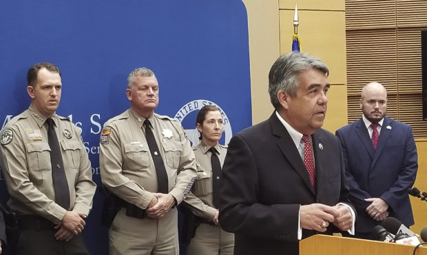 David Gonzales, U.S. Marshal for Arizona, speaks about the capture of husband and wife fugitives on...