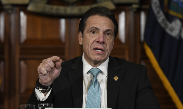 FILE- In this Jan. 29, 2019 file photo, New York Gov. Andrew Cuomo holds a news conference in the R...