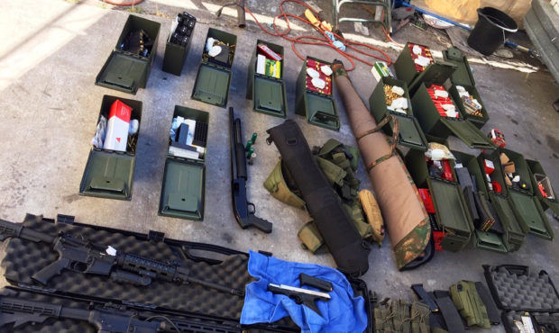 FILE - This undated file photo released by the Long Beach, Calif., Police Department shows weapons ...