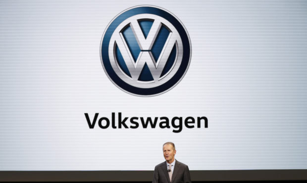 FILE - In this Monday, Jan. 14, 2019, file photo, Herbert Diess, CEO, Volkswagen AG, speaks during ...