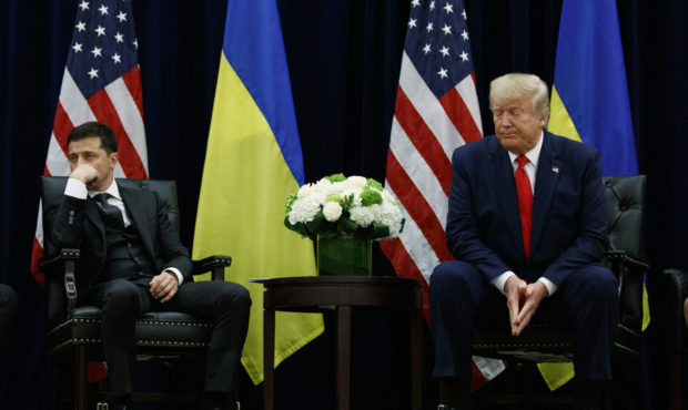 President Donald Trump meets with Ukrainian President Volodymyr Zelenskiy at the InterContinental B...