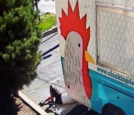 A thief helps unhook a generator from The Cluck Truck in South Salt Lake over Labor Day weekend. On...