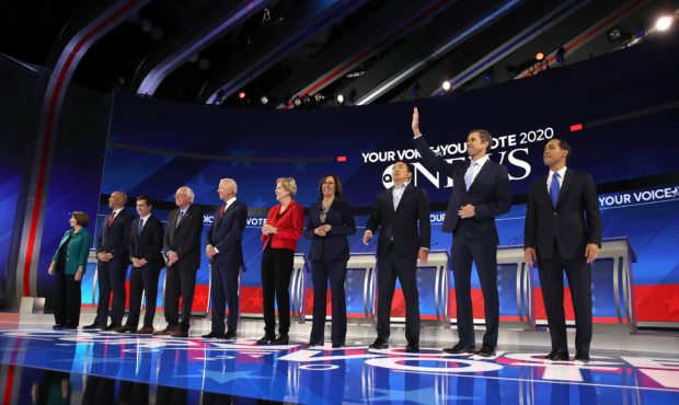 Ten Democratic party 2020 hopefuls debate in Houston Thursday night.  Photo courtesy of ABC News...