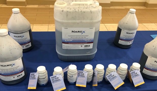 Examples of NarcX were on display during the announcement of Riverton's new anti-opioid campaign. T...