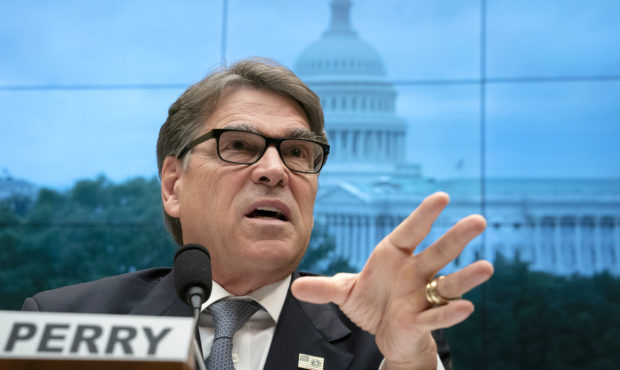 FILE - In this May 9, 2019 file photo, Energy Secretary Rick Perry testifies before the House Energ...
