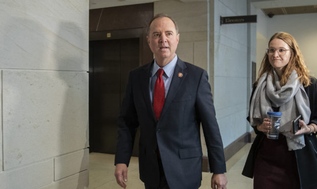 Rep. Adam Schiff, D-Calif., Chairman of the House Intelligence Committee arrives for a formerly pla...
