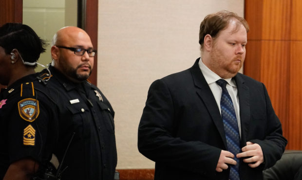 Ronald Lee Haskell is escorted into court Thursday, Oct. 11, 2019 in Houston. He is in court for th...