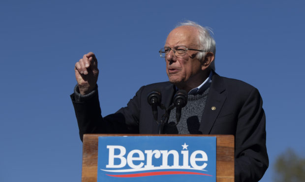 FILE: Democratic presidential candidate Sen. Bernie Sanders, I-Vt., speaks to supporters during a r...