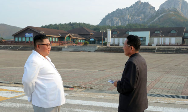 In this undated photo provided on Wednesday, Oct. 23, 2019, by the North Korean government, North K...
